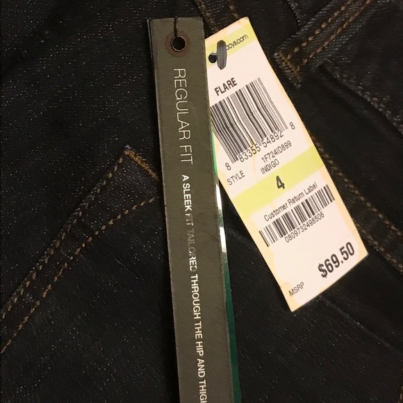 50% OFF! NWT $70 INC. Flare Jeans Sz 4 (28) LONG Inseam 33” Dark Wash - Picture 9 of 12